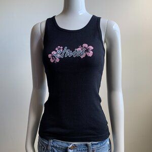 Etnies skate cotton ribbed tank top pink logo